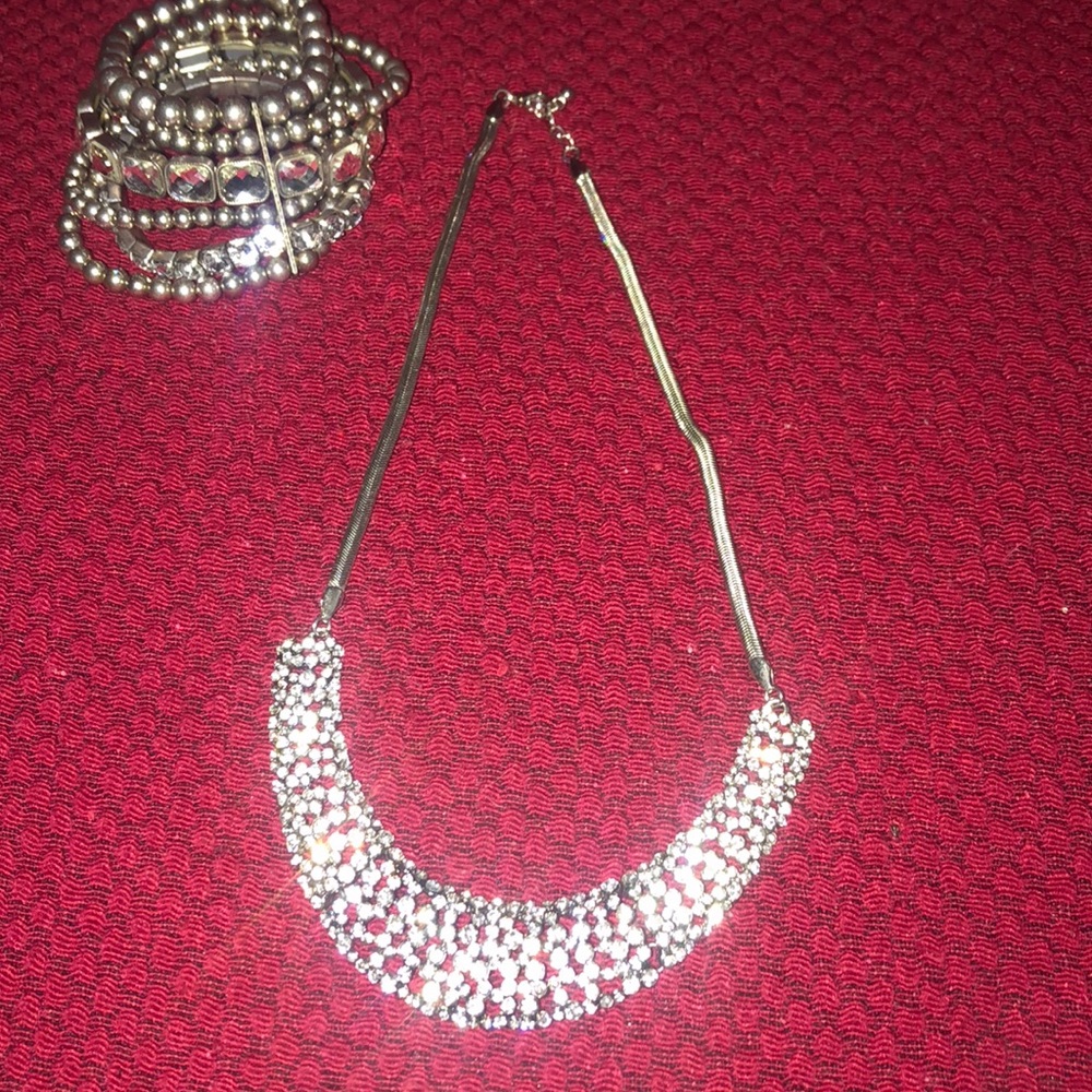 💎GIVENCHY  CRYSTAL NECKLACE AND BRACELET